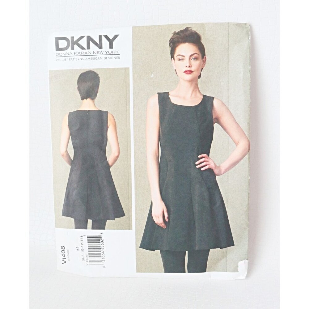 Vogue V1408 1408 Sewing Pattern DKNY Donna Karan Dress Fitted Size Size 6-14